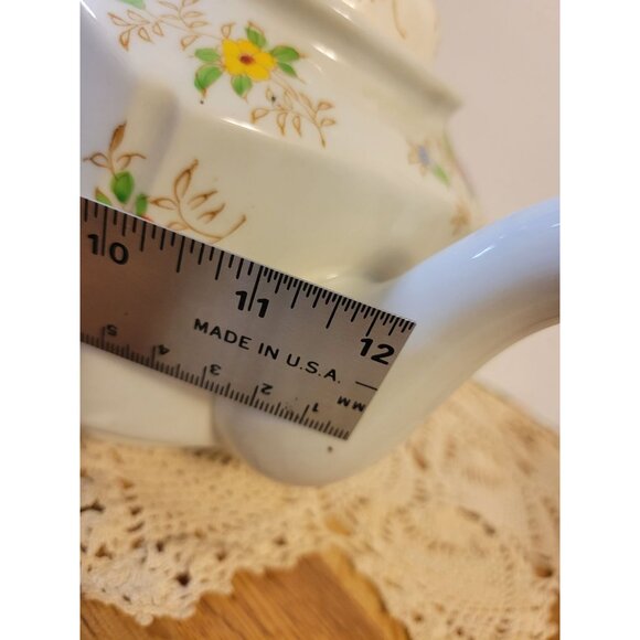 Porcelain Hand Painted Square Floral Teapot w/Lid Takito Japan - Picture 11 of 13